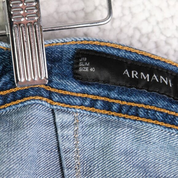 Armani Exchange Jeans Mens 40 J13 Slim Fit Distressed Denim Straight Leg A|X - Picture 10 of 13